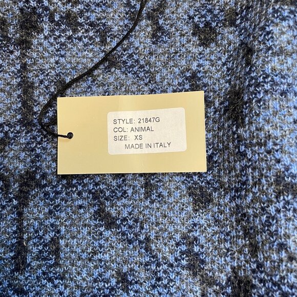 CHIARAMENTE CARDIGAN SWEATER WOMENS XS WOOL BLEND OVERSIZED BLUE 3/4 SLEEVE NWT - Picture 8 of 11